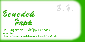 benedek happ business card